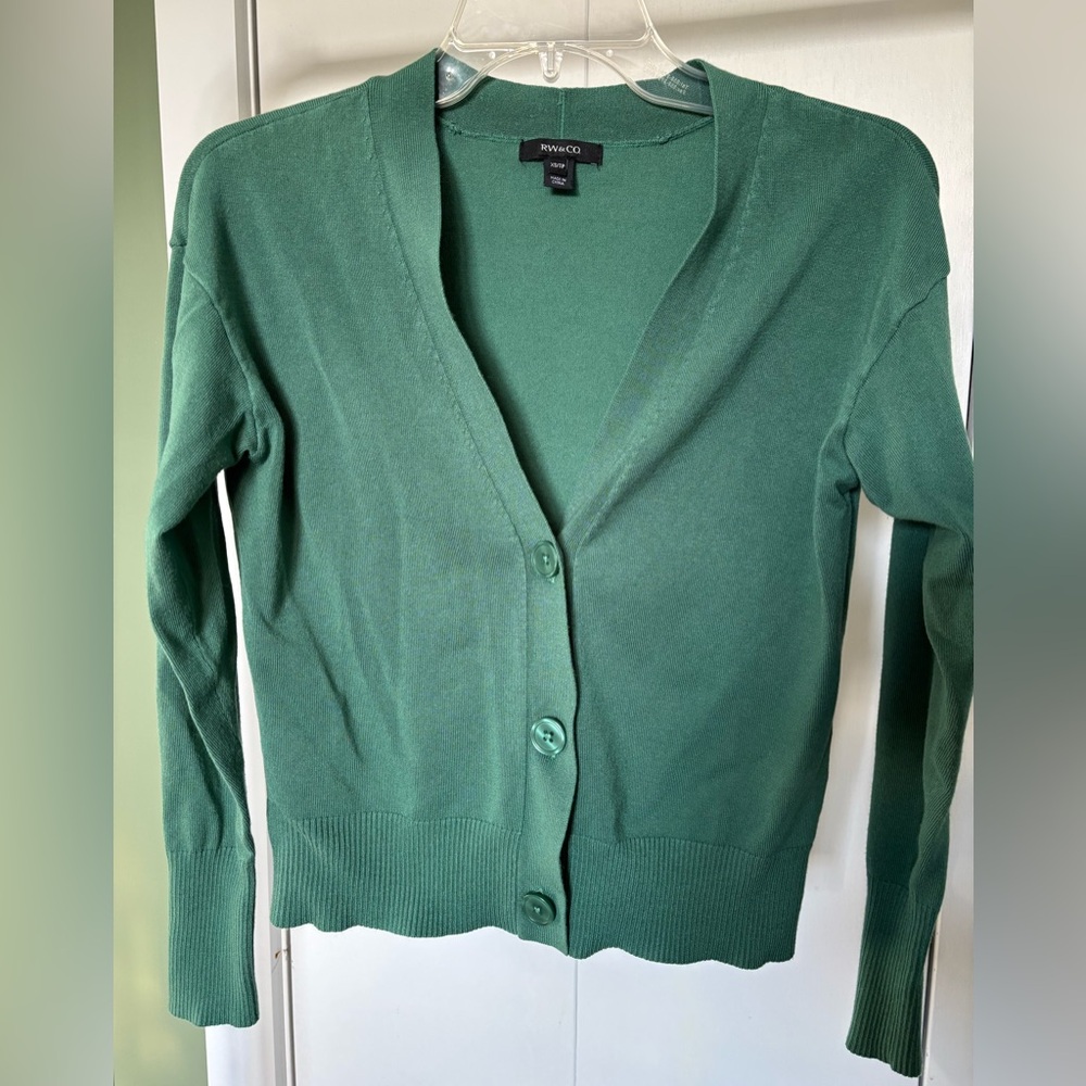 Women's Green Cardigan Sweater